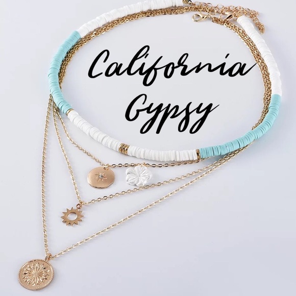 Beach charm bohemian layered necklace - Picture 5 of 7